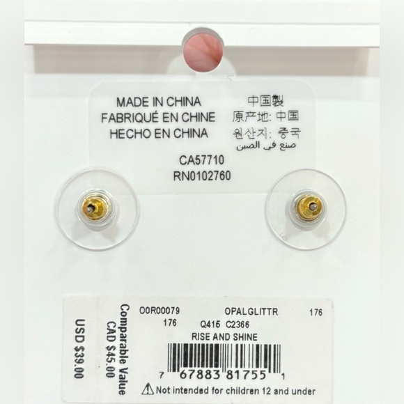 🩷NEW KATE SPADE Rise & Shine Glitter Studs - Picture 4 of 6